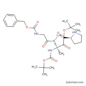 Molecular Structure of 88282-44-4 (L-Proline,
1-[2-[[(1,1-dimethylethoxy)carbonyl]amino]-N-methyl-N-[N-[(phenylmeth
oxy)carbonyl]glycyl]-b-alanyl]-, 1,1-dimethylethyl ester)