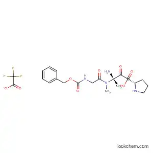 Molecular Structure of 88282-46-6 (L-Proline,
1-[2-amino-N-methyl-N-[N-[(phenylmethoxy)carbonyl]glycyl]-b-alanyl]-,
mono(trifluoroacetate))