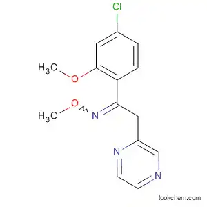 Molecular Structure of 88283-21-0 (Ethanone, 1-(4-chloro-2-methoxyphenyl)-2-pyrazinyl-, O-methyloxime)