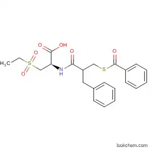 Molecular Structure of 88389-29-1 (L-Alanine,
N-[2-[(benzoylthio)methyl]-1-oxo-3-phenylpropyl]-3-(ethylsulfonyl)-)