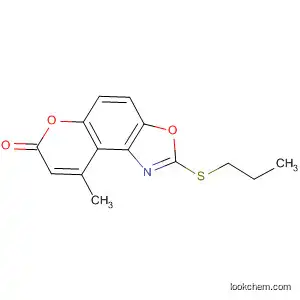 Molecular Structure of 88518-96-1 (7H-Pyrano[3,2-e]benzoxazol-7-one, 9-methyl-2-(propylthio)-)