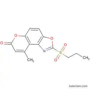 Molecular Structure of 88519-06-6 (7H-Pyrano[3,2-e]benzoxazol-7-one, 9-methyl-2-(propylsulfonyl)-)
