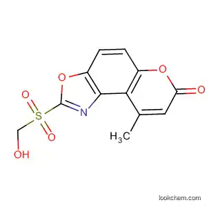 Molecular Structure of 88519-07-7 (7H-Pyrano[3,2-e]benzoxazol-7-one,
2-[(hydroxymethyl)sulfonyl]-9-methyl-)