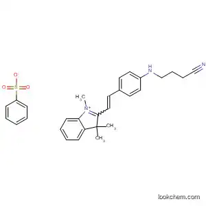 Molecular Structure of 88519-80-6 (3H-Indolium,
2-[2-[4-[(2-cyanoethyl)methylamino]phenyl]ethenyl]-1,3,3-trimethyl-,
benzenesulfonate)