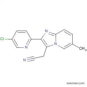 Molecular Structure of 88571-16-8 (Imidazo[1,2-a]pyridine-3-acetonitrile, 2-(5-chloro-2-pyridinyl)-6-methyl-)