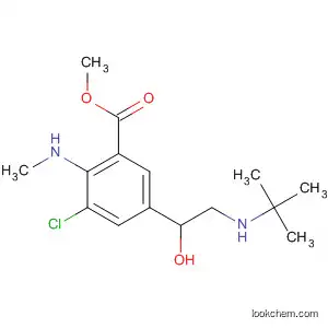 Molecular Structure of 88698-68-4 (Benzoic acid,
3-chloro-5-[2-[(1,1-dimethylethyl)amino]-1-hydroxyethyl]-2-(methylamino
)-, methyl ester)