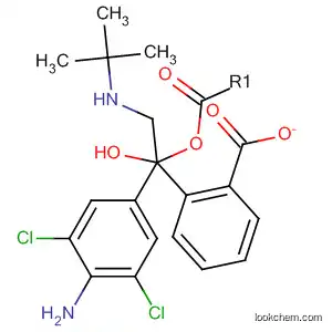 Molecular Structure of 88698-99-1 (Benzenemethanol,
4-amino-3,5-dichloro-a-[[(1,1-dimethylethyl)amino]methyl]-, benzoate
(ester))