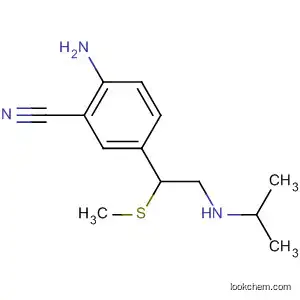 Molecular Structure of 88699-08-5 (Benzonitrile, 2-amino-5-[2-[(1-methylethyl)amino]-1-(methylthio)ethyl]-)