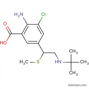 Molecular Structure of 88699-15-4 (Benzoic acid,
2-amino-3-chloro-5-[2-[(1,1-dimethylethyl)amino]-1-(methylthio)ethyl]-)