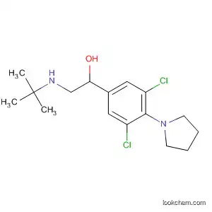 Molecular Structure of 88699-25-6 (Benzenemethanol,
3,5-dichloro-a-[[(1,1-dimethylethyl)amino]methyl]-4-(1-pyrrolidinyl)-)