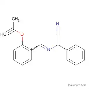 Molecular Structure of 88989-37-1 (Benzeneacetonitrile, a-[[[2-(2-propynyloxy)phenyl]methylene]amino]-)