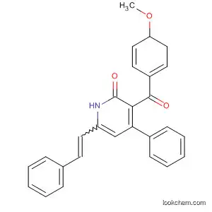 Molecular Structure of 89055-96-9 (2(1H)-Pyridinone,
3,4-dihydro-3-(4-methoxybenzoyl)-4-phenyl-6-(2-phenylethenyl)-)