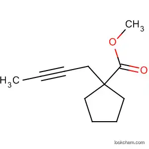 Molecular Structure of 89056-38-2 (Cyclopentanecarboxylic acid, 1-(2-butynyl)-, methyl ester)