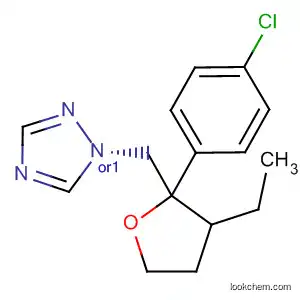 Molecular Structure of 89057-74-9 (1H-1,2,4-Triazole,
1-[[2-(4-chlorophenyl)-3-ethyltetrahydro-2-furanyl]methyl]-, cis-)