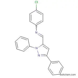 Molecular Structure of 89185-69-3 (Benzenamine, 4-chloro-N-[(1,3-diphenyl-1H-pyrazol-5-yl)methylene]-)