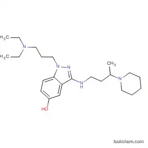 Molecular Structure of 89442-98-8 (1H-Indazol-5-ol,
1-[3-(diethylamino)propyl]-3-[[3-(1-piperidinyl)butyl]amino]-)