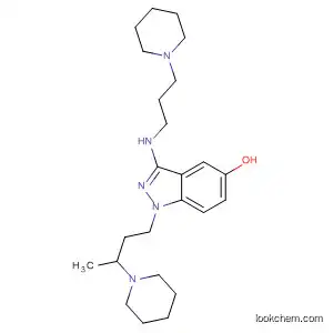 Molecular Structure of 89443-04-9 (1H-Indazol-5-ol,
1-[3-(1-piperidinyl)butyl]-3-[[3-(1-piperidinyl)propyl]amino]-)