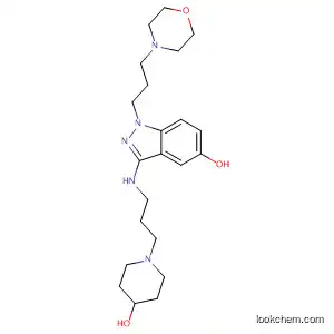 Molecular Structure of 89443-14-1 (1H-Indazol-5-ol,
3-[[3-(4-hydroxy-1-piperidinyl)propyl]amino]-1-[3-(4-morpholinyl)propyl]-)