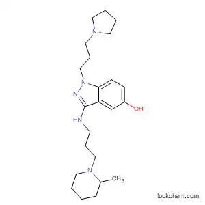 Molecular Structure of 89443-16-3 (1H-Indazol-5-ol,
3-[[3-(2-methyl-1-piperidinyl)propyl]amino]-1-[3-(1-pyrrolidinyl)propyl]-)
