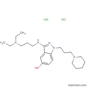 Molecular Structure of 89443-29-8 (1H-Indazol-5-ol,
3-[[3-(diethylamino)propyl]amino]-1-[3-(1-piperidinyl)propyl]-,
dihydrochloride)
