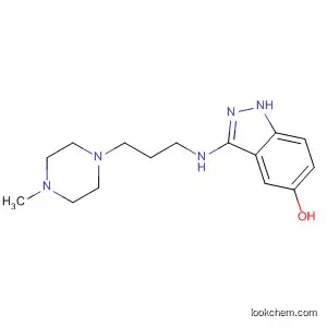 Molecular Structure of 89443-73-2 (1H-Indazol-5-ol, 3-[[3-(4-methyl-1-piperazinyl)propyl]amino]-)