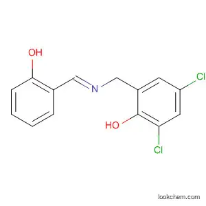 Molecular Structure of 89479-27-6 (Phenol, 2,4-dichloro-6-[[[(2-hydroxyphenyl)methylene]amino]methyl]-,
(E)-)