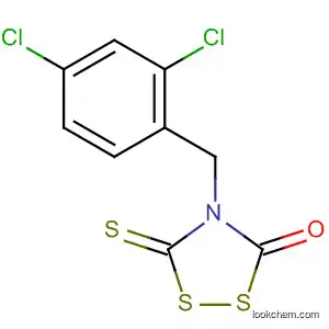 Molecular Structure of 89570-20-7 (1,2,4-Dithiazolidin-3-one, 4-[(2,4-dichlorophenyl)methyl]-5-thioxo-)