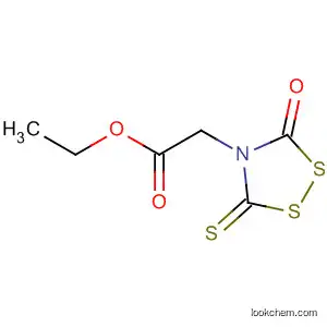 Molecular Structure of 89570-24-1 (1,2,4-Dithiazolidine-4-acetic acid, 3-oxo-5-thioxo-, ethyl ester)
