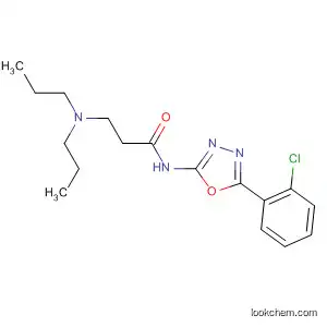 Molecular Structure of 89757-79-9 (Propanamide,
N-[5-(2-chlorophenyl)-1,3,4-oxadiazol-2-yl]-3-(dipropylamino)-)