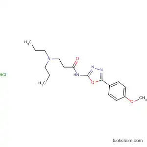 Molecular Structure of 89758-05-4 (Propanamide,
3-(dipropylamino)-N-[5-(4-methoxyphenyl)-1,3,4-oxadiazol-2-yl]-,
monohydrochloride)
