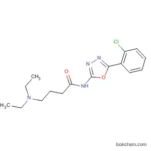 Molecular Structure of 89758-23-6 (Butanamide,
N-[5-(2-chlorophenyl)-1,3,4-oxadiazol-2-yl]-4-(diethylamino)-)