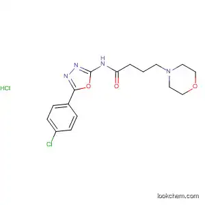 Molecular Structure of 89758-40-7 (4-Morpholinebutanamide, N-[5-(4-chlorophenyl)-1,3,4-oxadiazol-2-yl]-,
monohydrochloride)