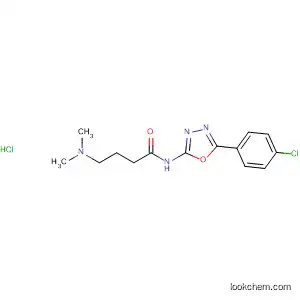 Molecular Structure of 89758-44-1 (Butanamide,
N-[5-(4-chlorophenyl)-1,3,4-oxadiazol-2-yl]-4-(dimethylamino)-,
monohydrochloride)