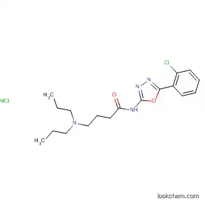 Molecular Structure of 89758-51-0 (Butanamide,
N-[5-(2-chlorophenyl)-1,3,4-oxadiazol-2-yl]-4-(dipropylamino)-,
monohydrochloride)