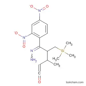 Molecular Structure of 89809-44-9 (4-Pentenal, 3-methyl-2-[(trimethylsilyl)methyl]-,
(2,4-dinitrophenyl)hydrazone)