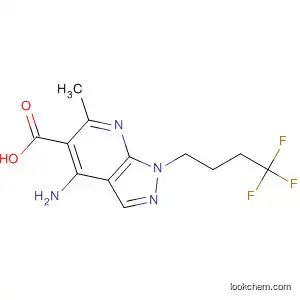 Molecular Structure of 89866-58-0 (1H-Pyrazolo[3,4-b]pyridine-5-carboxylic acid,
4-amino-6-methyl-1-(4,4,4-trifluorobutyl)-)