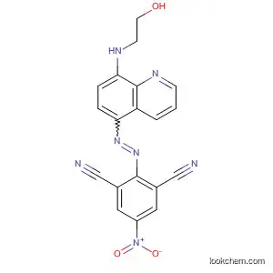 Molecular Structure of 89903-77-5 (1,3-Benzenedicarbonitrile,
2-[[8-[(2-hydroxyethyl)amino]-5-quinolinyl]azo]-5-nitro-)