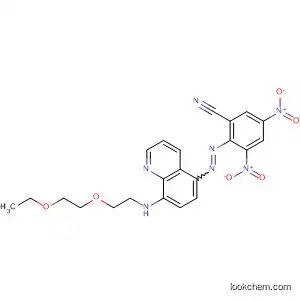Molecular Structure of 89903-85-5 (Benzonitrile,
2-[[8-[[2-(2-ethoxyethoxy)ethyl]amino]-5-quinolinyl]azo]-3,5-dinitro-)