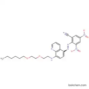 Molecular Structure of 89903-88-8 (Benzonitrile,
2-[[8-[[2-[2-(hexyloxy)ethoxy]ethyl]amino]-5-quinolinyl]azo]-3,5-dinitro-)