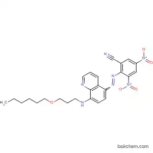 Molecular Structure of 89903-95-7 (Benzonitrile,
2-[[8-[[3-(hexyloxy)propyl]amino]-5-quinolinyl]azo]-3,5-dinitro-)