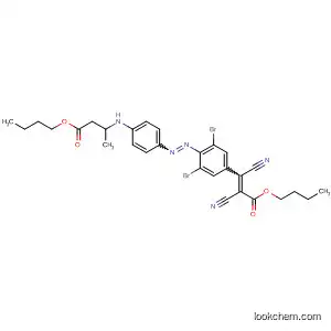 Molecular Structure of 89904-21-2 (2-Propenoic acid,
2,3-dicyano-3-[3,5-dibromo-4-[[4-[(2-butoxy-2-oxoethyl)ethylamino]phen
yl]azo]phenyl]-, butyl ester)