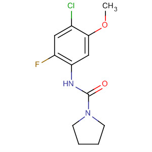 Molecular Structure of 89915-63-9 (1-Pyrrolidinecarboxamide, N-(4-chloro-2-fluoro-5-methoxyphenyl)-)