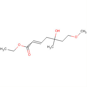 Molecular Structure of 89922-36-1 (2-Heptenoic acid, 5-hydroxy-7-methoxy-5-methyl-, ethyl ester)