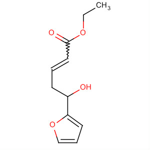Molecular Structure of 89922-42-9 (2-Pentenoic acid, 5-(2-furanyl)-5-hydroxy-, ethyl ester)