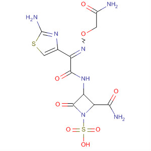 Molecular Structure of 89956-42-3 (1-Azetidinesulfonic acid,
2-(aminocarbonyl)-3-[[[(2-amino-2-oxoethoxy)imino](2-amino-4-thiazolyl
)acetyl]amino]-4-oxo-)