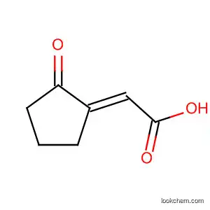 Molecular Structure of 89966-37-0 (Acetic acid, (2-oxocyclopentylidene)-, (E)-)