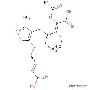 Molecular Structure of 89991-39-9 (2-Pentenoic acid, 5,5'-(3-methyl-4,5-isoxazolediyl)bis-, diethyl ester)