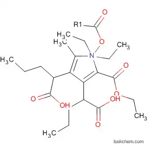 Molecular Structure of 89991-41-3 (1H-Pyrrole-3,4-dipentanoic acid, 2-(ethoxycarbonyl)-5-methyl-, diethyl
ester)