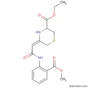 Molecular Structure of 89991-47-9 (3-Thiomorpholinecarboxylic acid,
5-[2-[[2-(methoxycarbonyl)phenyl]amino]-2-oxoethylidene]-, ethyl ester)