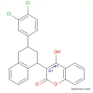 Molecular Structure of 90035-00-0 (2H-1-Benzopyran-2-one,
3-[3-(3,4-dichlorophenyl)-1,2,3,4-tetrahydro-1-naphthalenyl]-4-hydroxy-,
cis-)